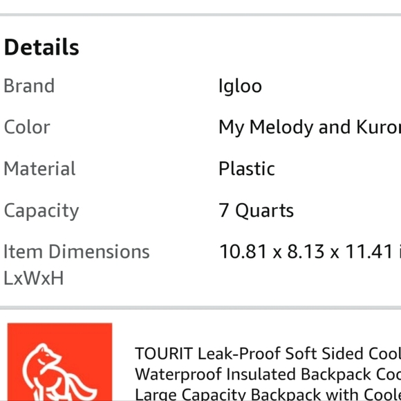 NWOT Sanrio Kuromi / My Melody 7 qt cooler - Picture 5 of 8